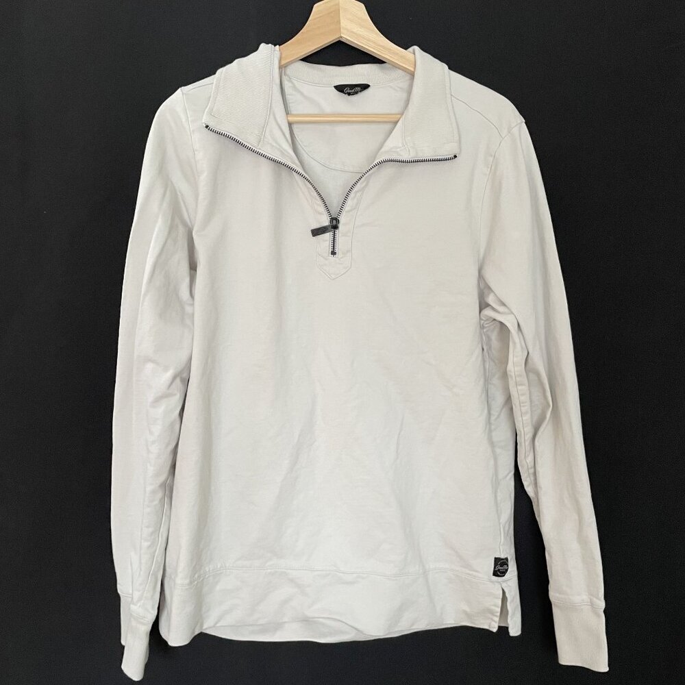 Good Man Brand Light Beige Quarter-Zip Pullover Sweatshirt comfortable sweater